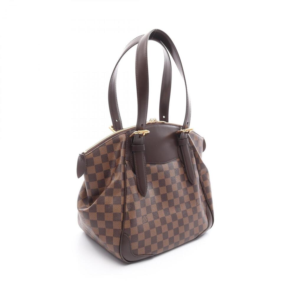 Louis Vuitton Damier Shoulder Leather Bag Brown Verona Canvas